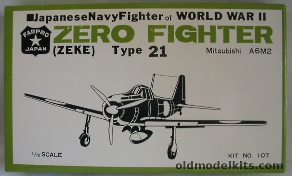 Farpro 1/72 Mitsubishi A6M2 Type 21 Zeke Zero (ex-Aoshima), 107 plastic model kit